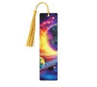 Reaction Orbiting Planet - Marcapáginas de madera impresos de doble cara, 5 piezas, regalos para mujeres para amantes de los libros, accesorios geniales para cuadernos, regalos de cumpleaños para