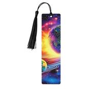 Reaction Orbiting Planet - Marcapáginas de madera impresos de doble cara, 5 piezas, regalos para mujeres para amantes de los libros, accesorios geniales para cuadernos, regalos de cumpleaños para