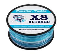 Reaction Tackle Braided Fishing Line - 8 Strand Blue Camo 30LB 500yd