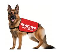 Reactive No Dogs - Chaleco reactivo para perro Give Me Space Walking con eslogan de advertencia (Reactive No Dogs L)