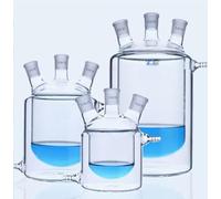 Reactor de laboratorio de vidrio con camisa de tres bocas y fondo de 50-2000 ml - Frasco de reacción de doble capa for experimentos químicos(250ml 24x24x24)