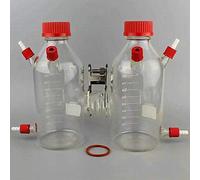 Reactor de vidrio de 1000 ml for pila de combustible química microbiana: dispositivo resistente a la erosión con tapa GL45 y boquilla PBT