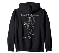 Read Between The Wines Book Club Wine Drinking Books Lovers Sudadera con Capucha