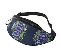 Read Books Change The World - Riñonera ajustable para viajes, senderismo, correr, deportes al aire libre, para hombres y mujeres, Black, Talla única, Riñoneras