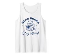 Read Books Stay Weird Cat Camiseta sin Mangas