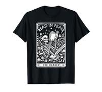 Read In Peace The Reader Skeleton Art Camiseta