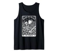 Read In Peace The Reader Skeleton Art Camiseta sin Mangas