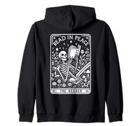 Read In Peace The Reader Skeleton Art Sudadera con Capucha