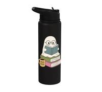 Read More Ghost Bookworm Coffee Reading Halloween Librarian Stainless Steel Insulated Water Bottle