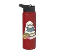 Read More Ghost Bookworm Coffee Reading Halloween Librarian Stainless Steel Insulated Water Bottle