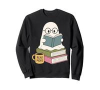 Read More Ghost Bookworm Coffee Reading Halloween Librarian Sudadera