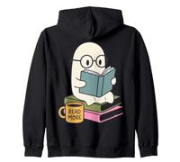 Read More Ghost Bookworm Coffee Reading Halloween Librarian Sudadera con Capucha