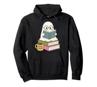 Read More Ghost Bookworm Coffee Reading Halloween Librarian Sudadera con Capucha