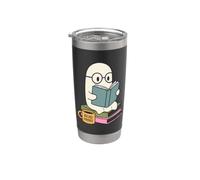 Read More Ghost Bookworm Coffee Reading Halloween Librarian Vaso térmico de acero inoxidable de doble pared