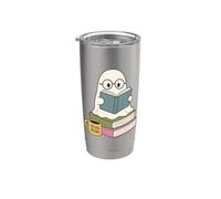 Read More Ghost Bookworm Coffee Reading Halloween Librarian Vaso térmico de acero inoxidable de doble pared