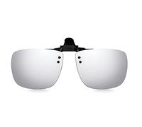 Read Optics Clip-On Sunglasses: Gafas de Sol con Clip Flip-Up para Gafas Graduadas de Hombre y Mujer. Lentes Polarizadas UV400 Protección 100% UV - en Plateado Humo, Sin Montura, de Policarbonato