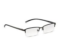 Read Optics Gafas de Lectura Presbicia Hombre +1,5 (o +1 a +3,5). Lentes Rectangulares Antireflejos y Rasguño Resistentes. Medio Marco, Bisagras de Resorte. Elegantes en Gris Oscuro Opaco