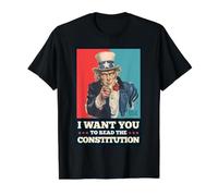 Read The Constitution Patriotic Study The US Constitution Camiseta gráfica económica, Hombre, Negro, S
