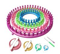 READAEER, Kit de telares redondos y largos para tejer con aguja de gancho e instrumento para hacer pompones