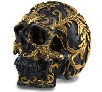 READAEER Réplica de Esqueleto Realista de Calavera Humana Modelo de Hueso (Oro Negro), 3.9 x 2.4 x 3.3 Pulgadas