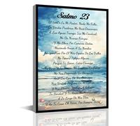 READIKN Salmo 23 En Español Para Pared Decoración de Pared, Salmo 23 Arte de pared, decoración de océano Cuadros Cristianos para Pared En Español, decoración del hogar, sala de estar, dormitorio,