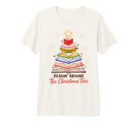 Readin Around The Christmas Tree Book Lover Reader Xmas Camiseta Premium