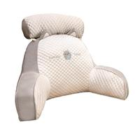 Reading Bed Pillow, 2 In 1 Backrest Support Pillow, Breathable, Ergonomic Cotton Reading Pillow with Neck & Arms, Comfortable Lumbar Support Cushion Bed Rest Pillow for Bed Rest Arm, Back, Pregnancy