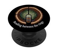 Reading Between The Rings Tree Ring Nature Art PopSockets PopGrip Adhesivo