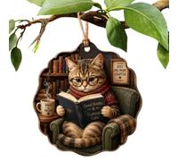 Reading Book Ornament 2D Animal Acrylic Reading Decor Library Tree Ornament | 2D flat animal reading decorative colgante, animal series reading decorative colgante, 2D flat acrylic