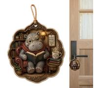 Reading Book Ornament, Acrylic Reading Ornament, 2D Animal Book Decor, Read