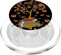 Reading Books Under Falling Leaves Happy Fall Yall Autumn PopSockets PopGrip para MagSafe