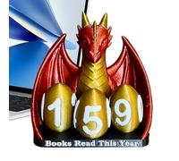 Reading Counter Sign - 4.72 Inches ABS Book Counter Sign | Dragon Books Tracker - Desktop Library Accessory For Bookshelves Study Desk Room Gift For Students Teachers Book Lovers
