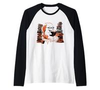 Reading Ghost - Spooky Library Halloween Tee Camiseta Manga Raglan