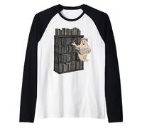 Reading Ghost - Spooky Library Halloween tee Camiseta Manga Raglan
