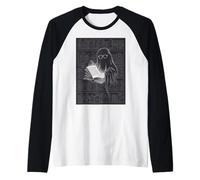 Reading Ghost - Spooky Library Halloween tee Camiseta Manga Raglan