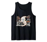 Reading Ghost - Spooky Library Halloween Tee Camiseta sin Mangas