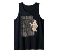 Reading Ghost - Spooky Library Halloween tee Camiseta sin Mangas