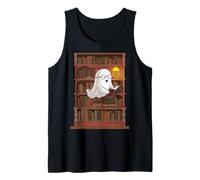Reading Ghost - Spooky Library Halloween tee Camiseta sin Mangas