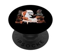 Reading Ghost - Spooky Library Halloween Tee PopSockets PopGrip Adhesivo