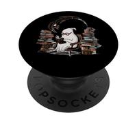 Reading Ghost - Spooky Library Halloween Tee PopSockets PopGrip Adhesivo