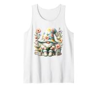 Reading GNOME For Women and Teachers with Flowers Cute Book Camiseta sin Mangas