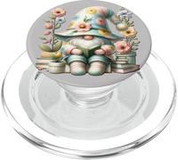 Reading GNOME For Women and Teachers with Flowers Cute Book PopSockets PopGrip para MagSafe