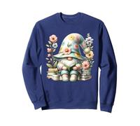 Reading GNOME For Women and Teachers with Flowers Cute Book Sudadera