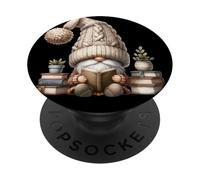 Reading GNOME For Women and Teachers with Stack of Books PopSockets PopGrip Adhesivo