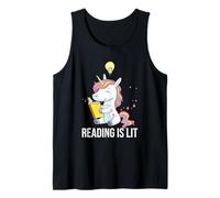 Reading Is Lit Unicorn Library Inglés Profesor Amante de los Libros Camiseta sin Mangas