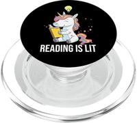 Reading Is Lit Unicorn Library Inglés Profesor Amante de los Libros PopSockets PopGrip para MagSafe
