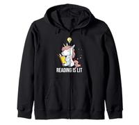 Reading Is Lit Unicorn Library Inglés Profesor Amante de los Libros Sudadera con Capucha