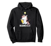 Reading Is Lit Unicorn Library Inglés Profesor Amante de los Libros Sudadera con Capucha