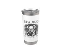 Reading Is My Cardio Vaso térmico de acero inoxidable de doble pared
