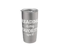 Reading Is My Favorite Sport Vaso térmico de acero inoxidable de doble pared